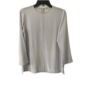 Iena Women’s Boxy Blouse 3/4 Sleeve Sz M Blue Minimalist Preppy Lagenlook Japan